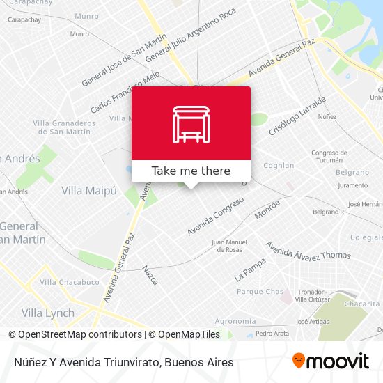 Núñez Y Avenida Triunvirato map