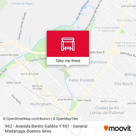 Mapa de 962 - Avenida Benito Galdós Y 951 - General Madariaga