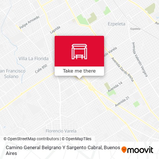 Camino General Belgrano Y Sargento Cabral map