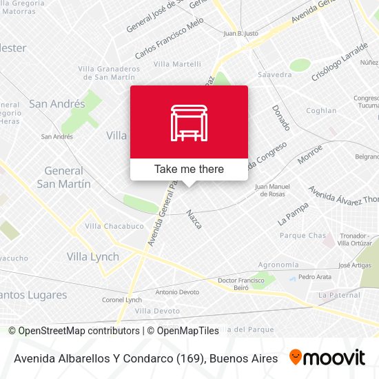 Avenida Albarellos Y Condarco (169) map