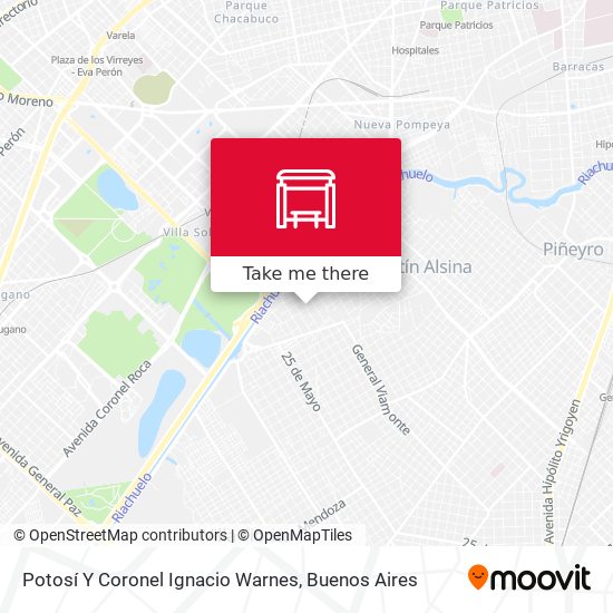 Mapa de Potosí Y Coronel Ignacio Warnes