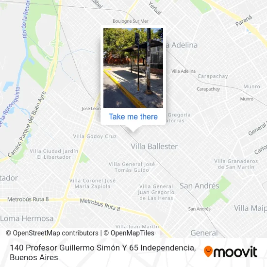 140 Profesor Guillermo Simón Y 65 Independencia map