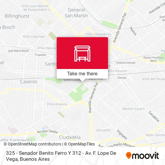 325 - Senador Benito Ferro Y 312 - Av. F. Lope De Vega map