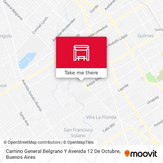 Mapa de Camino General Belgrano Y Avenida 12 De Octubre