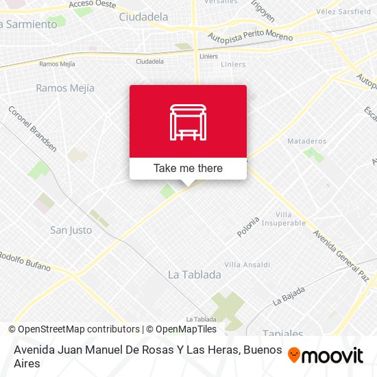 Avenida Juan Manuel De Rosas Y Las Heras map