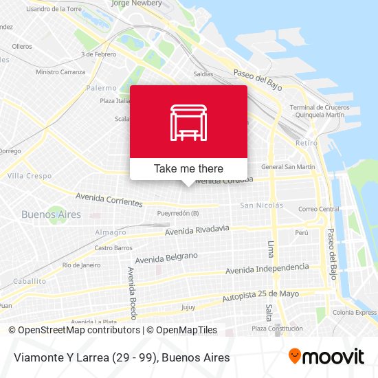 Mapa de Viamonte Y Larrea (29 - 99)