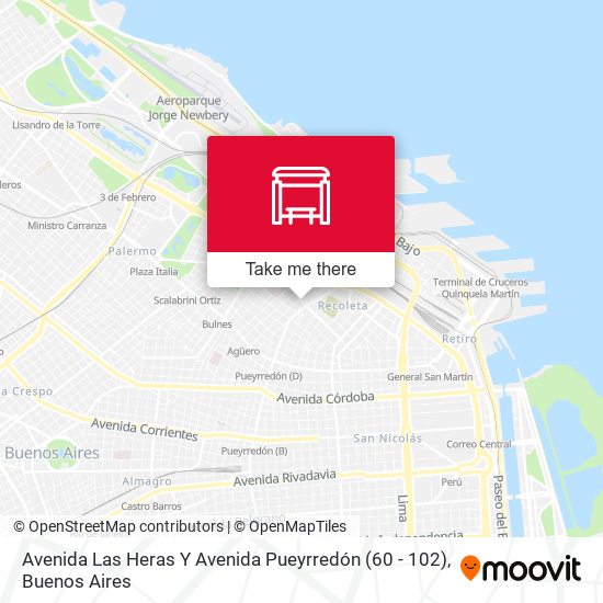Mapa de Avenida Las Heras Y Avenida Pueyrredón (60 - 102)