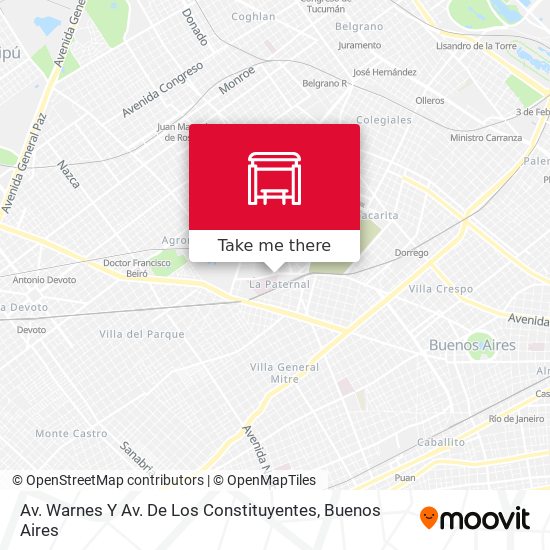 Mapa de Av. Warnes Y Av. De Los Constituyentes
