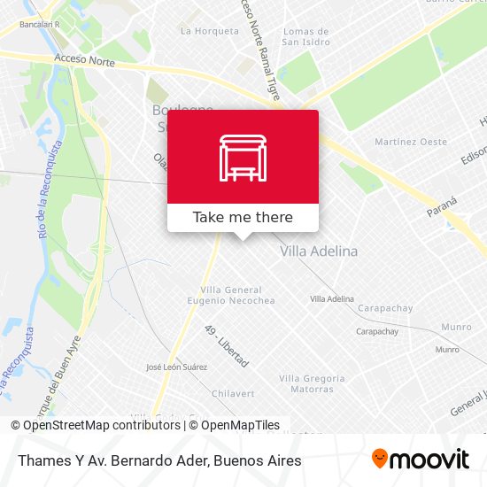Thames Y Av. Bernardo Ader map