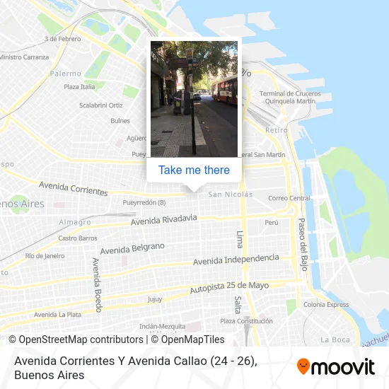 Avenida Corrientes Y Avenida Callao (24 - 26) map