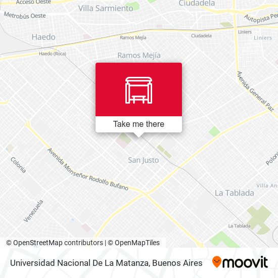 Universidad Nacional De La Matanza map