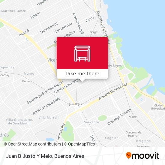 Juan B Justo Y Melo map