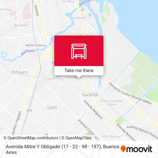 Avenida Mitre Y Obligado (17 - 22 - 98 - 197) map