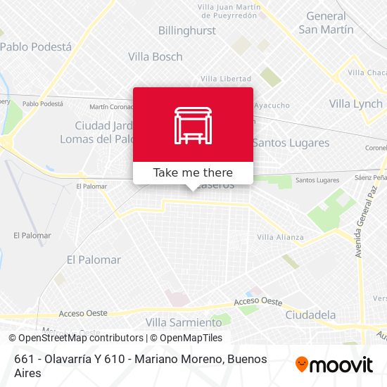 661 - Olavarría Y 610 - Mariano Moreno map