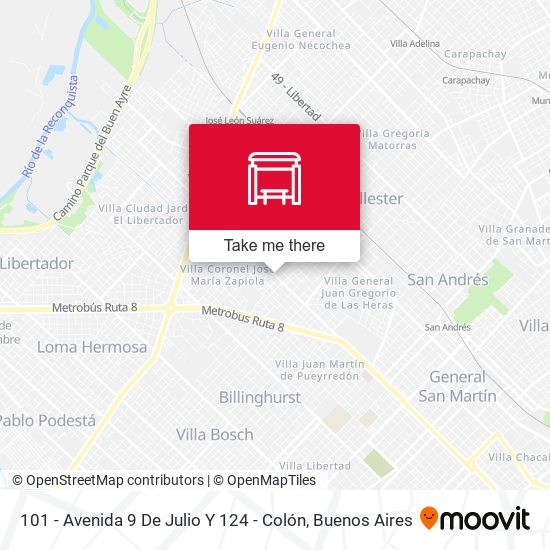 Mapa de 101 - Avenida 9 De Julio Y 124 - Colón