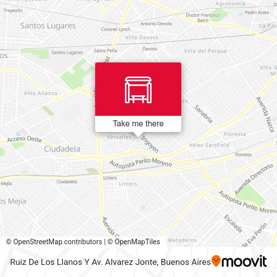 Mapa de Ruiz De Los Llanos Y Av. Alvarez Jonte