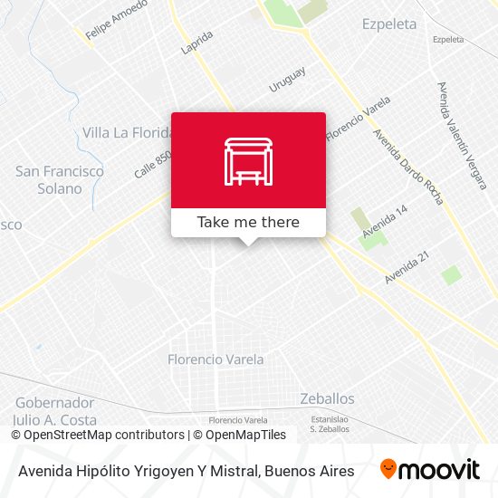 Mapa de Avenida Hipólito Yrigoyen Y Mistral