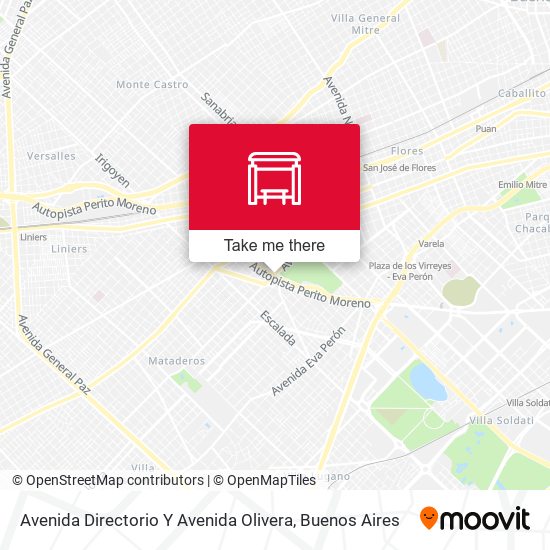 Avenida Directorio Y Avenida Olivera map