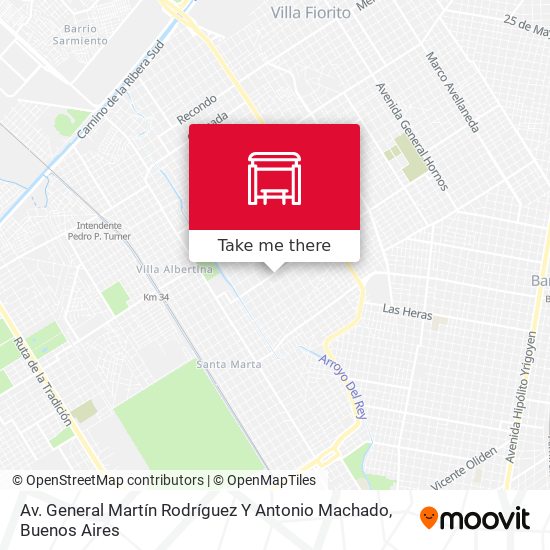 Mapa de Av. General Martín Rodríguez Y Antonio Machado