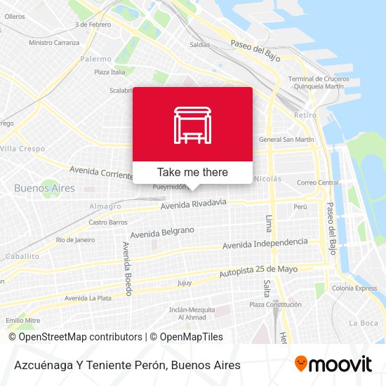 Azcuénaga Y Teniente Perón map
