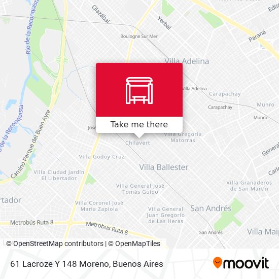 61 Lacroze Y 148 Moreno map