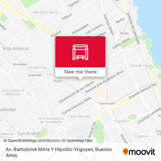 Av. Bartolomé Mitre Y Hipolito Yrigoyen map