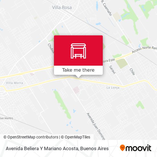 Avenida Beliera Y Mariano Acosta map