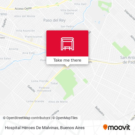 Mapa de Hospital Héroes De Malvinas