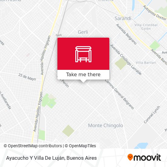 Ayacucho Y Villa De Luján map