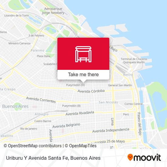 Uriburu Y Avenida Santa Fe map