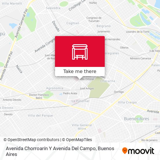 Mapa de Avenida Chorroarín Y Avenida Del Campo