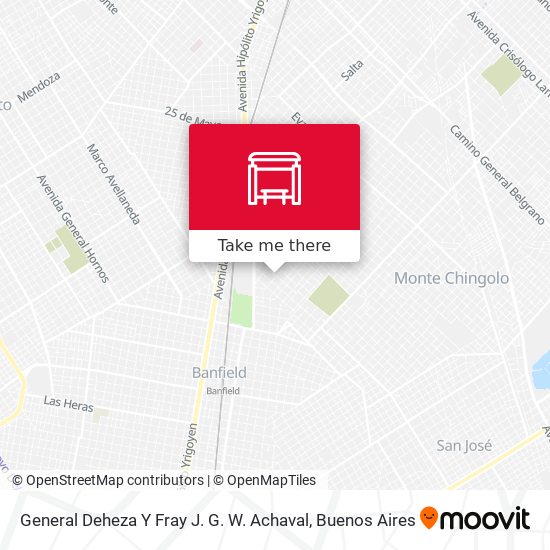 Mapa de General Deheza Y Fray J. G. W. Achaval