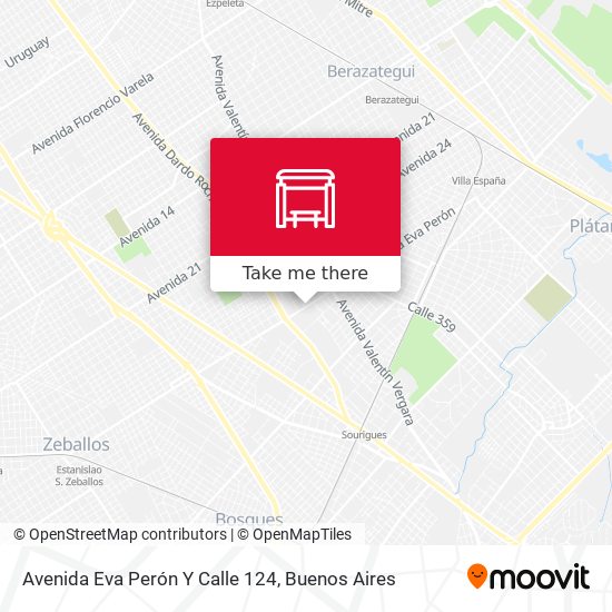 Mapa de Avenida Eva Perón Y Calle 124