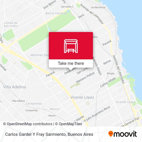 Carlos Gardel Y Fray Sarmiento map