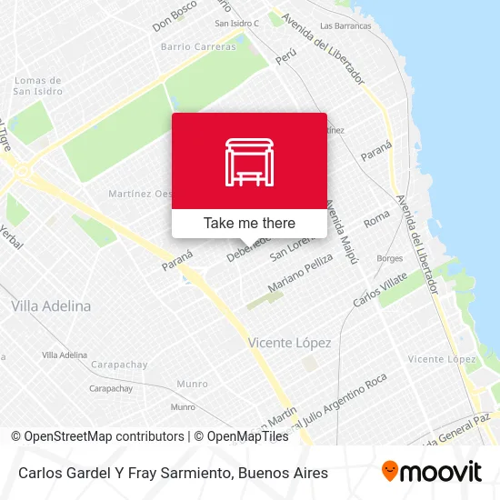 Carlos Gardel Y Fray Sarmiento map