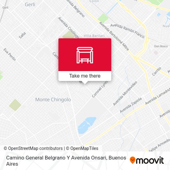Mapa de Camino General Belgrano Y Avenida Onsari