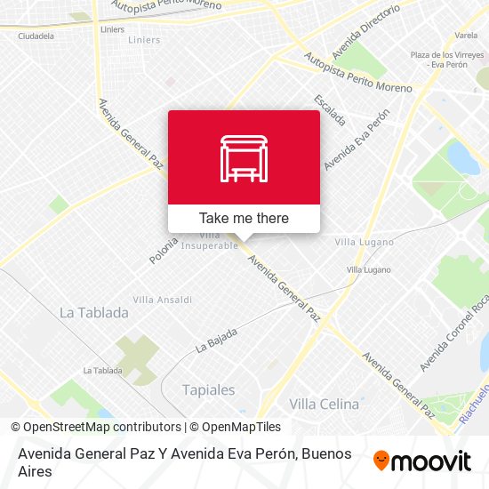Avenida General Paz Y Avenida Eva Perón map