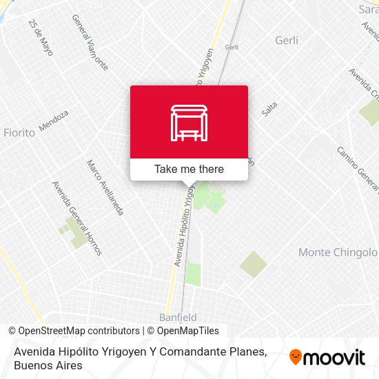 Mapa de Avenida Hipólito Yrigoyen Y Comandante Planes