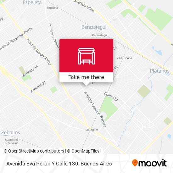 Mapa de Avenida Eva Perón Y Calle 130