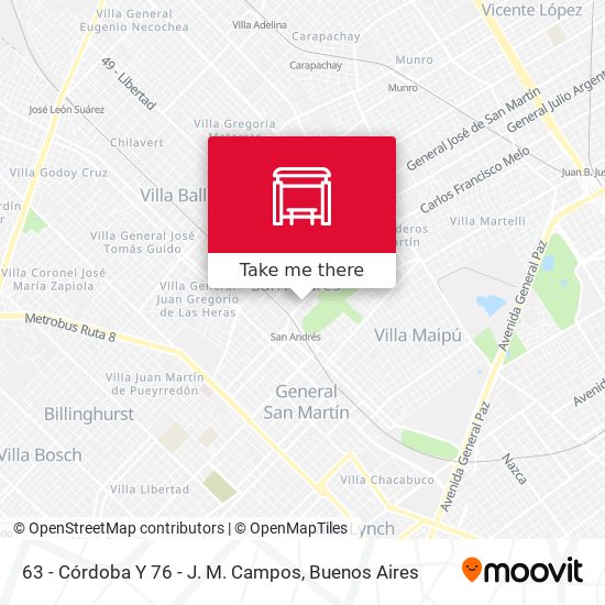 63 - Córdoba Y 76 - J. M. Campos map