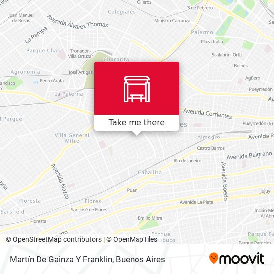 Martín De Gainza Y Franklin map