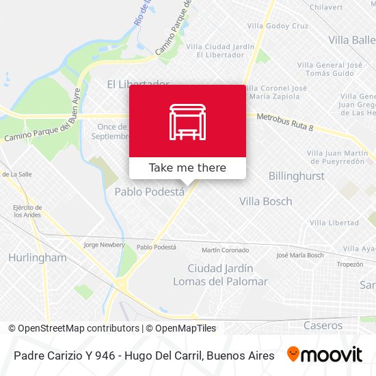 Mapa de Padre Carizio Y 946 -  Hugo Del Carril