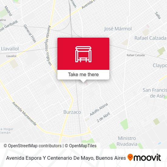 Mapa de Avenida Espora Y Centenario De Mayo