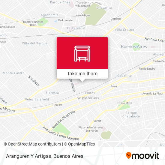 Aranguren Y Artigas map