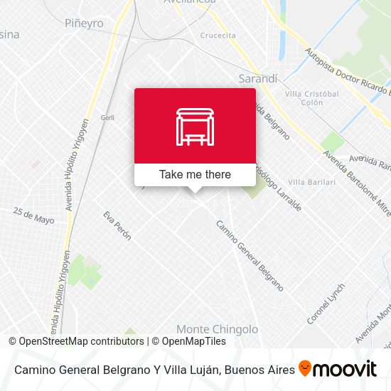 Mapa de Camino General Belgrano Y Villa Luján