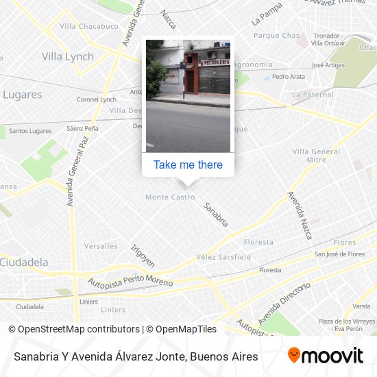 Sanabria Y Avenida Álvarez Jonte map