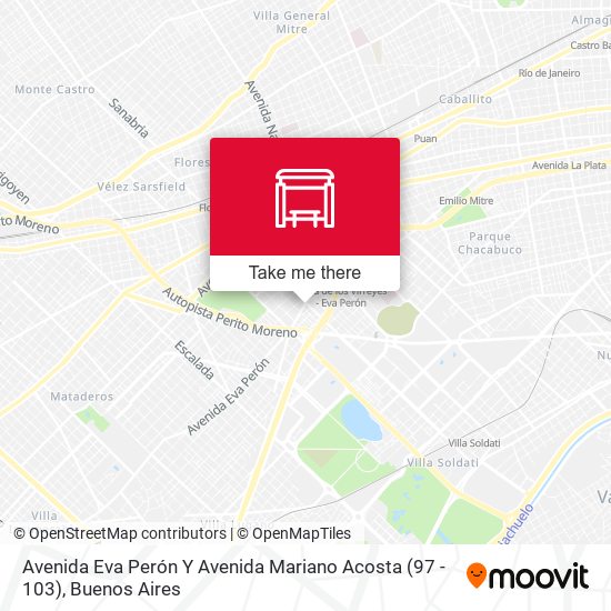 Avenida Eva Perón Y Avenida Mariano Acosta (97 - 103) map