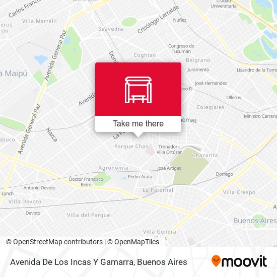 Mapa de Avenida De Los Incas Y Gamarra