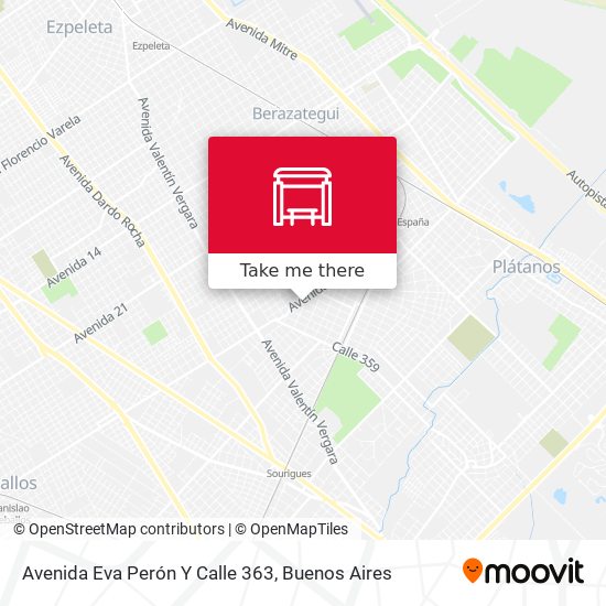 Mapa de Avenida Eva Perón Y Calle 363