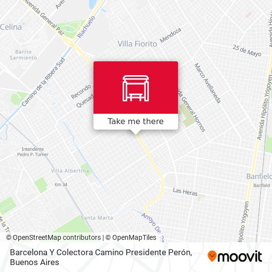 Mapa de Barcelona Y Colectora Camino Presidente Perón